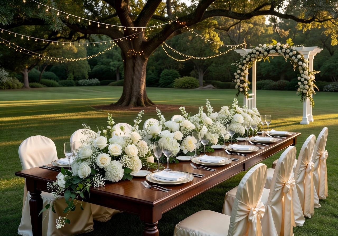 Elegant wedding setup
