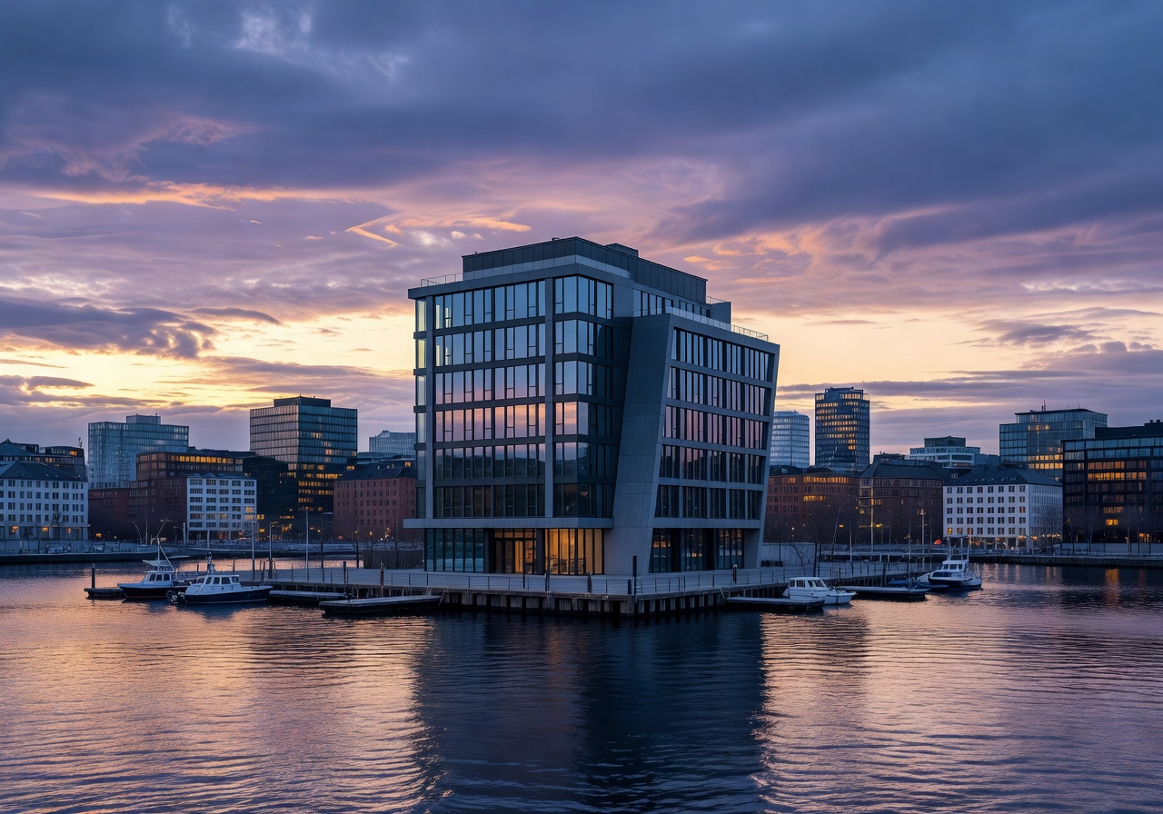 The Thief Hotel Oslo exterior at night